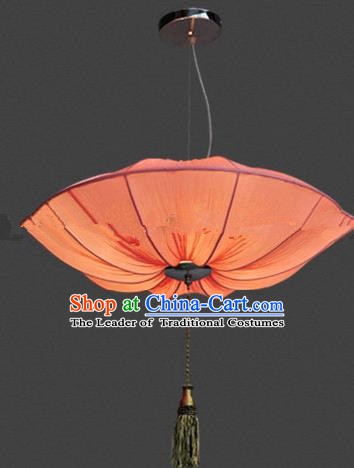 Top Grade Handmade Orange Lotus Leaf Lanterns Traditional Chinese Palace Lantern Ancient Ceiling Lanterns