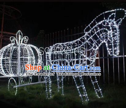 Handmade Stage Performance Lamplight Decorations LED Lamp Christmas Horse-Drawn Vehicle Lanterns