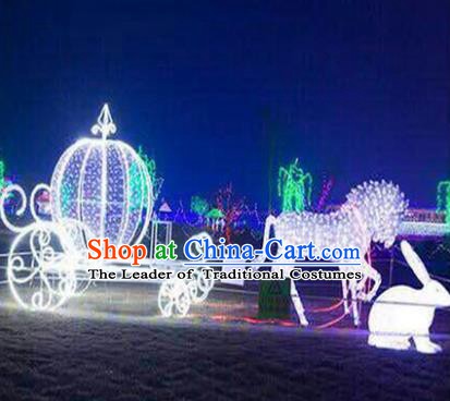 Traditional Christmas Gharry Light Show Decorations Lamps Stage Display Lamplight LED Lanterns