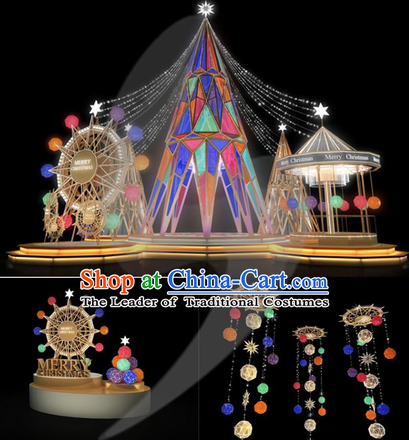 Traditional Handmade Christmas Lights Stage Decorations Shiny Christmas Tree Lamplight LED Lanterns