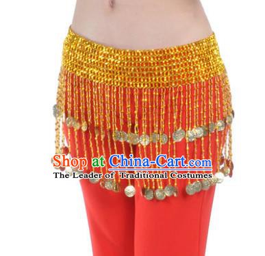 Indian Belly Dance Golden Tassel Belts Waistband India Raks Sharki Waist Accessories for Women