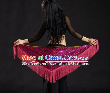 Indian Belly Dance Rosy Tassel Waist Scarf Belts India Raks Sharki Waistband for Women