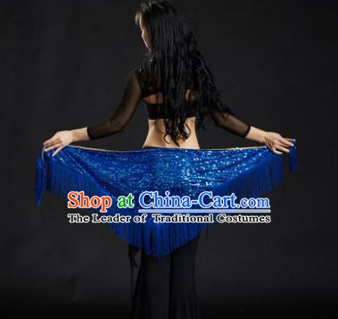 Indian Belly Dance Royalblue Tassel Waist Scarf Belts India Raks Sharki Waistband for Women