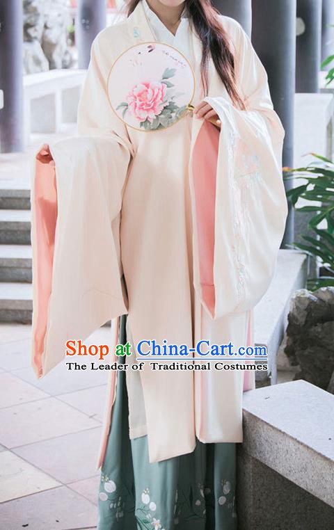 Traditional Chinese Ming Dynasty Princess Embroidered Cloak Ancient Hanfu Costume for Women