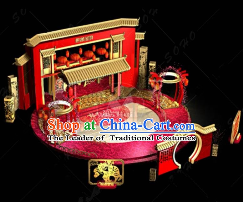 China Traditional New Year Lamp Courtyard Lamplight Decorations Stage Display Lanterns