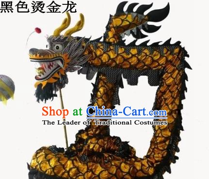 Chinese Professional Black Dragon Dance Costumes Lantern Festival Celebration Dragon Parade Props Complete Set