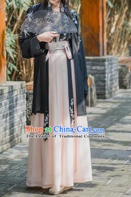 Traditional Chinese Ancient Costume Song Dynasty Young Lady Embroidered Hanfu Clothing for Women