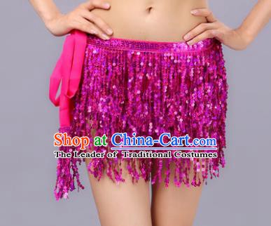 Indian Traditional Belly Dance Rosy Sequin Waist Scarf Waistband India Raks Sharki Belts for Women