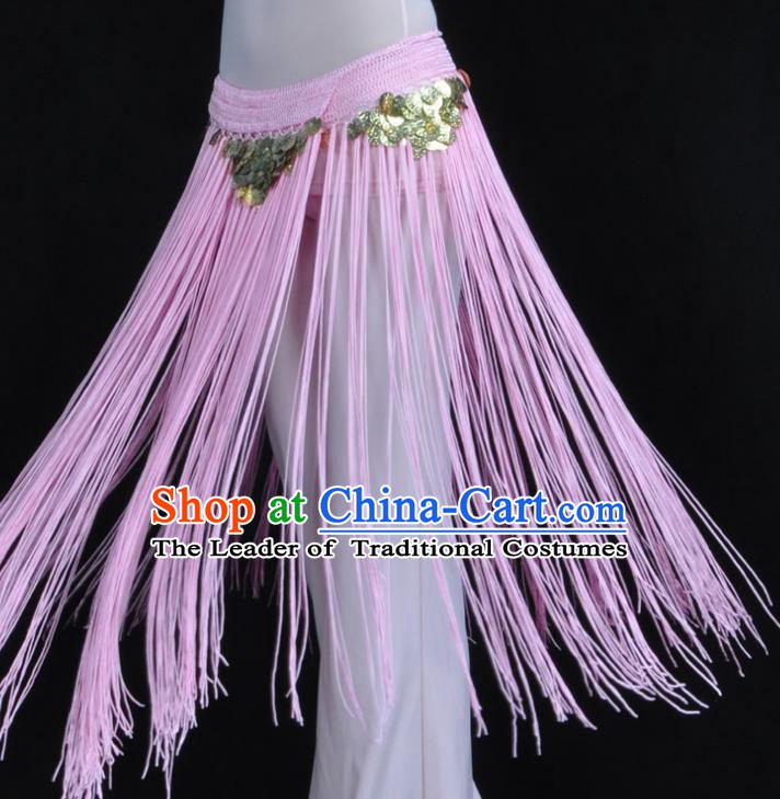 Indian Belly Dance Pink Tassel Waist Chain Belts India Raks Sharki Waistband for Women