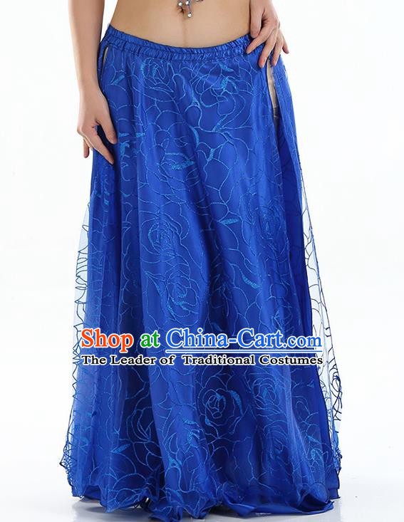 Asian Indian Belly Dance Costume Royalblue Rose Skirt Stage Performance Oriental Dance Dress for Women