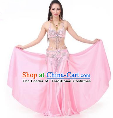 Asian Indian Traditional Costume Oriental Dance Pink Dress Belly Dance Stage Performance Clothing for Women