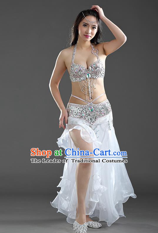 Top Indian Belly Dance India Traditional Raks Sharki White Dress Oriental Dance Costume for Women