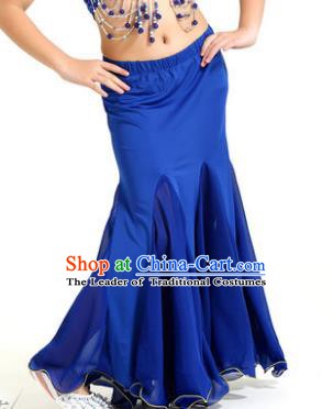 Asian Indian Belly Dance Royalblue Fishtail Skirt Stage Performance Oriental Dance Clothing for Kids