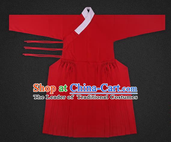 Chinese Ancient Ming Dynasty Imperialbodyguard Costume Red Robe Swordsman Hanfu Clothing for Men