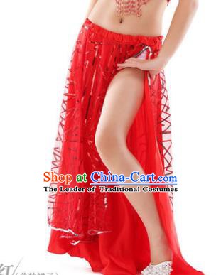 Asian Indian Children Belly Dance Red Bust Skirt Raks Sharki Oriental Dance Clothing for Kids