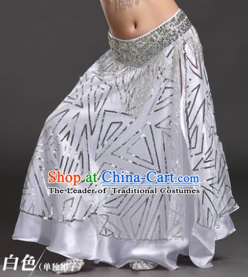 Asian Indian Children Belly Dance White Bust Skirt Raks Sharki Oriental Dance Clothing for Kids