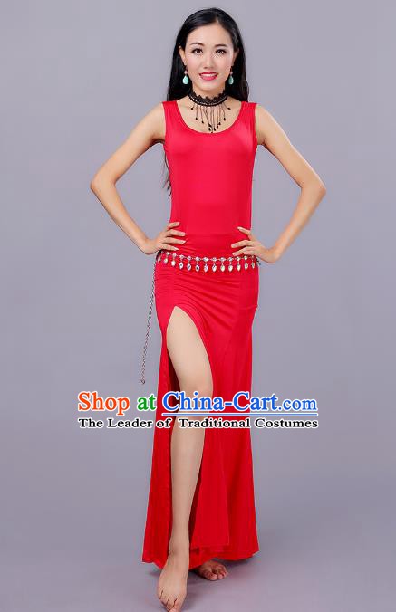 Traditional Belly Dance Training Red Dress Indian Oriental Dance Costume for Women