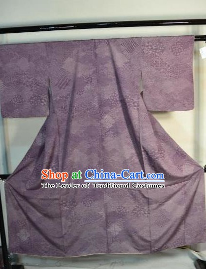 Japanese Traditional Yukata Robe Japan Samurai Purple Haori Kimonos Clothing for Men