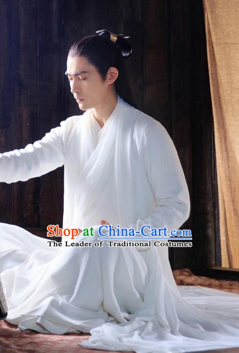 Chinese Ancient Costume Scholar Hanfu Swordsman Embroidered Clothing for Men