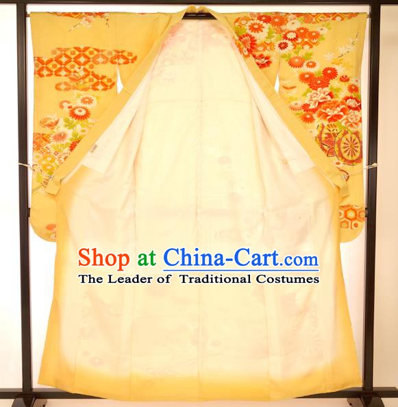 Japan Traditional Palace Kimono Formal Costume Furisode Kimonos Printing Yukata Dress for Women