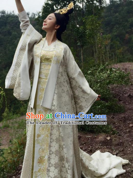 Chinese Ancient Southern and Northern Dynasties Imperial Empress Embroidered Costume for Women