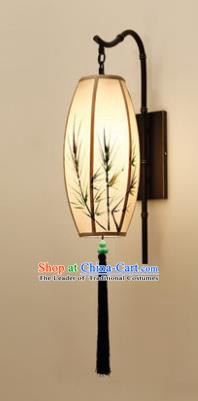 Traditional Asian Chinese Lantern China Style Wall Lamp Electric Printing Bamboo Palace Lantern