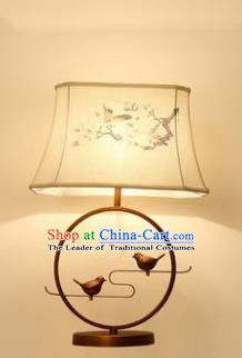 Traditional Asian Chinese Lantern China Ancient Birds Flowers Electric Desk Lamp Palace Lantern