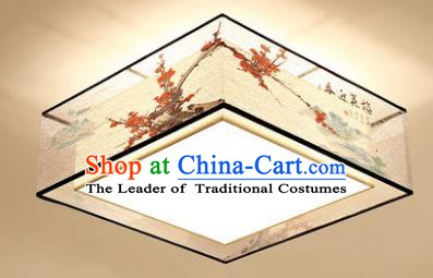 Traditional Chinese Handmade Printing Wintersweet Lantern Classical Lamp Ancient Palace Ceiling Lanern