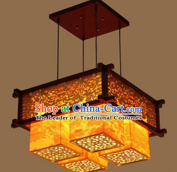 Asian China Traditional Handmade Lantern Palace Parchment Lanterns Ceiling Lamp Ancient Lanern