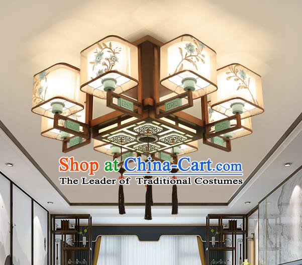 Traditional China Handmade Lantern Ancient Eight-pieces Lanterns Palace Ceiling Lamp