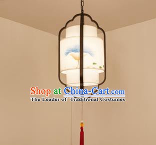 Traditional China Handmade Lantern Ancient Black Frame Hanging Lanterns Palace Ceiling Lamp