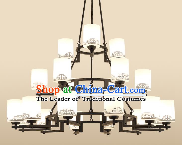 Traditional China Handmade Hanging Lantern Ancient Twenty-one-pieces Lanterns Palace Ceiling Lamp