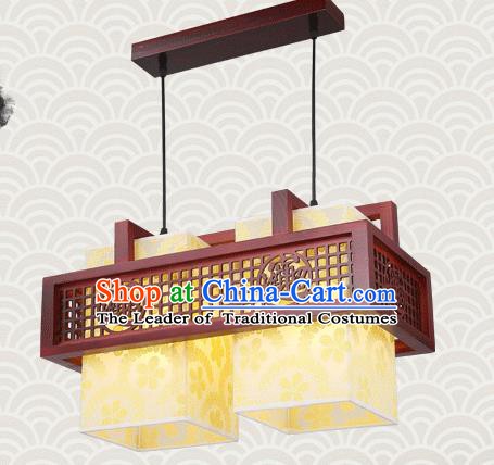 China Traditional Handmade Lantern Ancient Lanterns Palace Two-pieces Ceiling Lamp