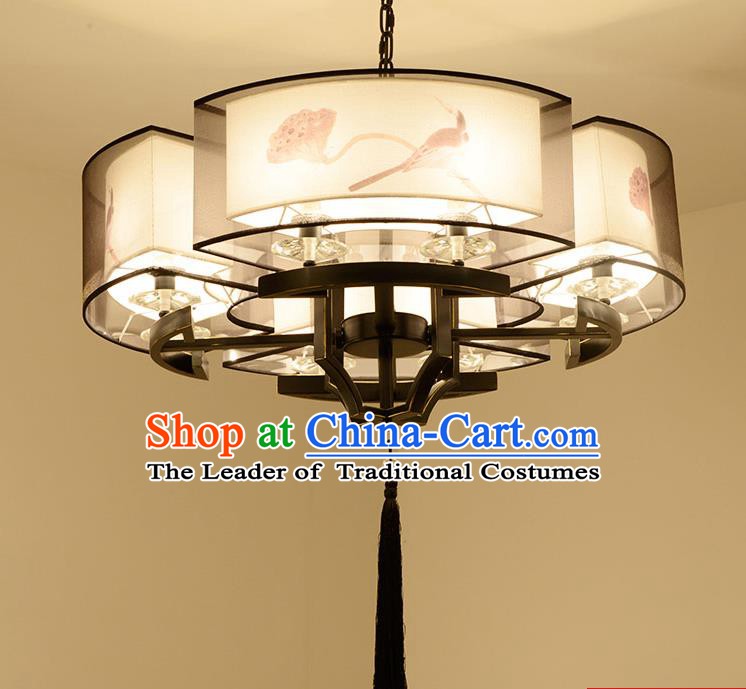 China Traditional Handmade Lantern Ancient Black Lanterns Palace Ceiling Lamp