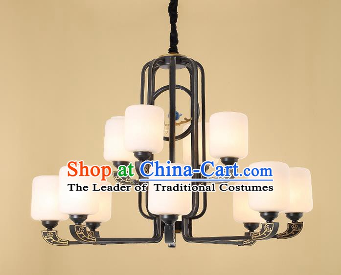 Traditional China Handmade Hanging Lantern Ancient Twelve-pieces Lanterns Palace Ceiling Lamp