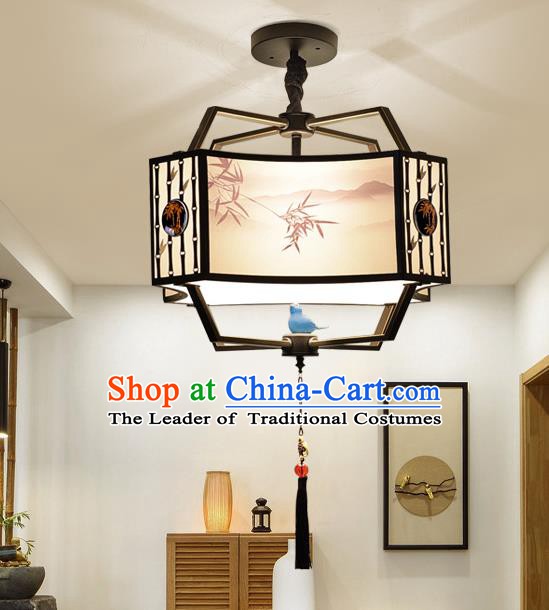 Traditional China Handmade Printing Bamboo Lantern Ancient Lanterns Palace Ceiling Lamp