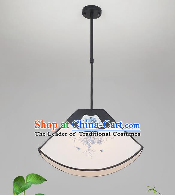 Traditional China Handmade Lantern Ancient Printing Fan Hanging Lanterns Palace Ceiling Lamp