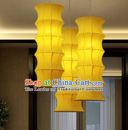 Traditional China Handmade Yellow Lantern Ancient New Year Hanging Lanterns Palace Ceiling Lamp