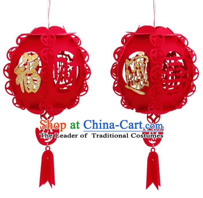 China Handmade New Year Red Lantern Traditional Lanterns Palace Portable Lamp