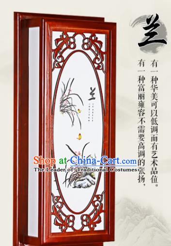 Asian China Handmade Wall Lanterns Traditional Chinese Ancient Lamp Printing Orchid Palace Lantern