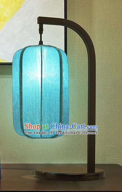 Asian China Style Lanterns Traditional Chinese Ancient Blue Desk Lamp Palace Lantern