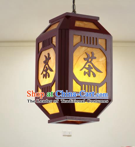Asian China Handmade Wood Parchment Lantern Traditional Ancient Ceiling Lamp Hanging Palace Lanterns