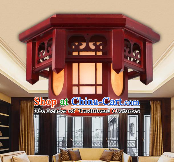Asian China Handmade Wood Lantern Traditional Ancient New Year Ceiling Lamp Palace Lanterns