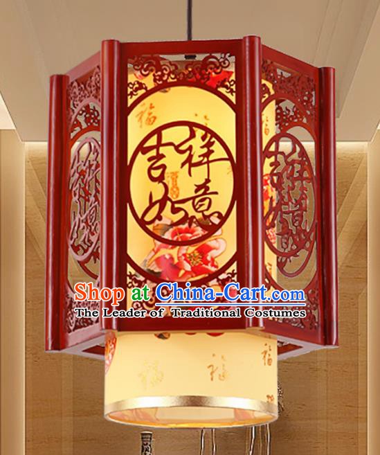 Chinese Handmade Yellow Lantern Traditional Palace Ceiling Lamp Ancient Hanging Lanterns