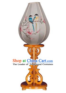 Asian China Handmade Printing Birds Flowers Lanterns Traditional Ancient Desk Palace Lantern