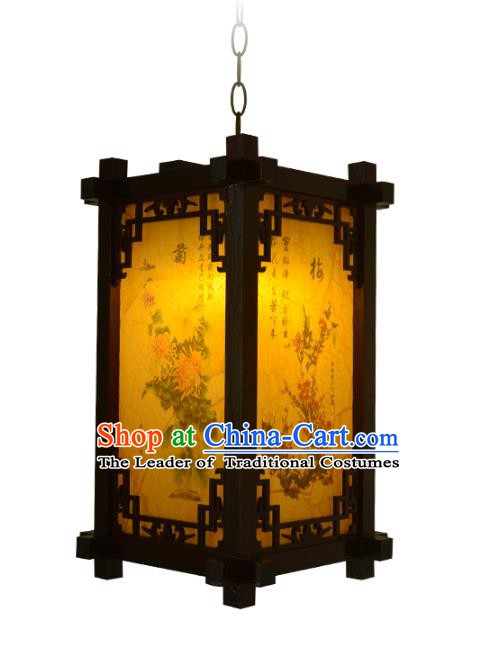 Chinese Handmade Palace Printing Hanging Lantern Traditional Lantern Festival Ceiling Lamp Ancient Lanterns