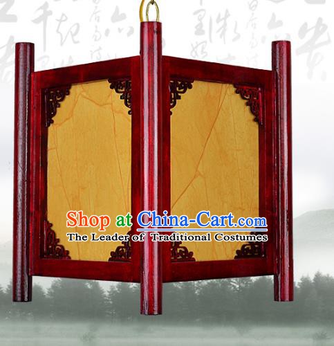 Chinese Handmade Palace Wood Lantern Traditional Parchment Hanging Lantern Ceiling Lamp Ancient Lanterns