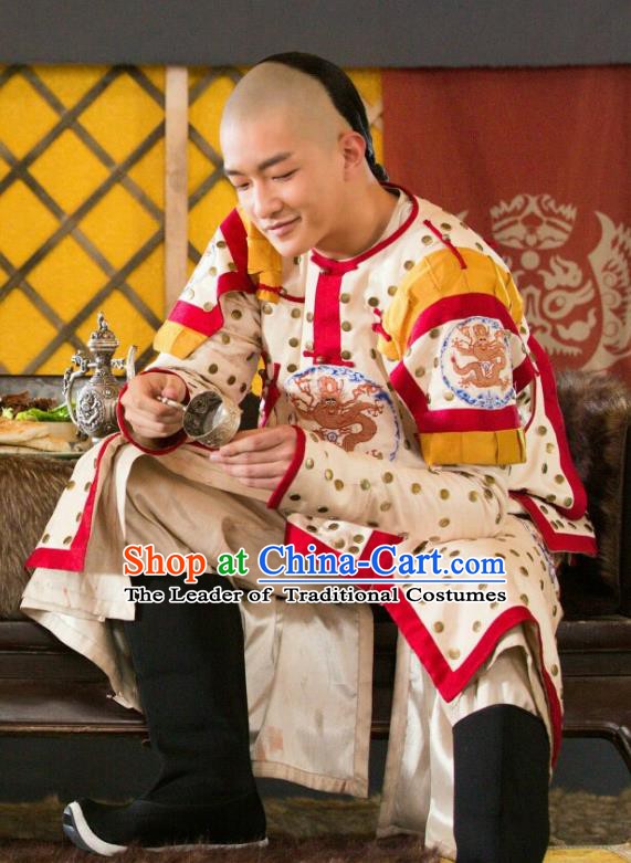 Chinese Qing Dynasty Prince Regent Dorgon Historical Costume China Ancient Armour Clothing