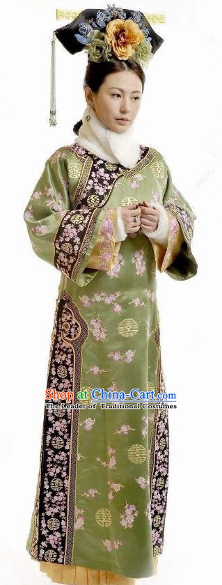 Chinese Qing Dynasty Princess Consort of Yinsi Historical Costume Ancient Manchu Palace Lady Clothing for Women