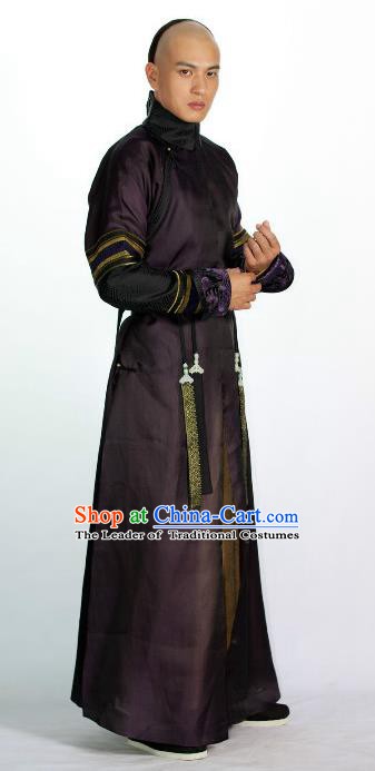 Ancient Chinese Qing Dynasty Nine Prince Yintang Historical Costume Manchu Nobility Childe Clothing for Men